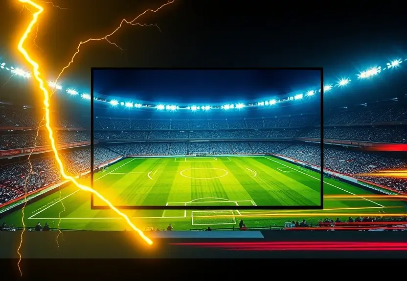 IPTV sem delay com velocímetro e jogo de futebol ao vivo na TV